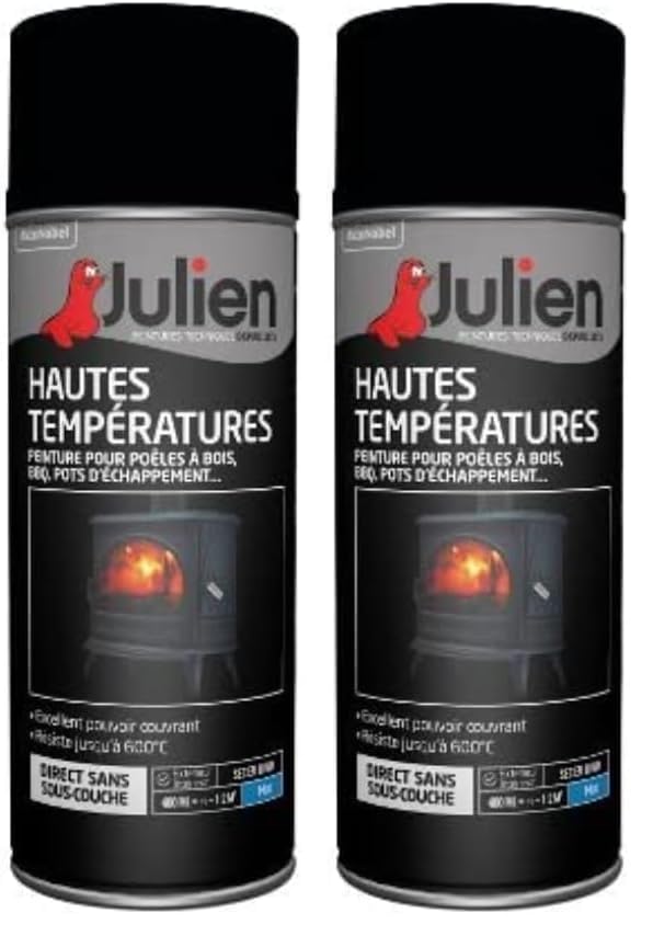 Peinture haute température Julien pour rénover le barbecue en noir mat