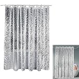 Antischimmel Duschvorhang 180x200cm,Badezimmervorhang,Duschvorhänge,Vorhang für Dusche,Wasserdicht Shower Curtains,Badvorhang für Badezimmer,Badvorhänge,Transparent mit 3D Kieselsteinen Muster