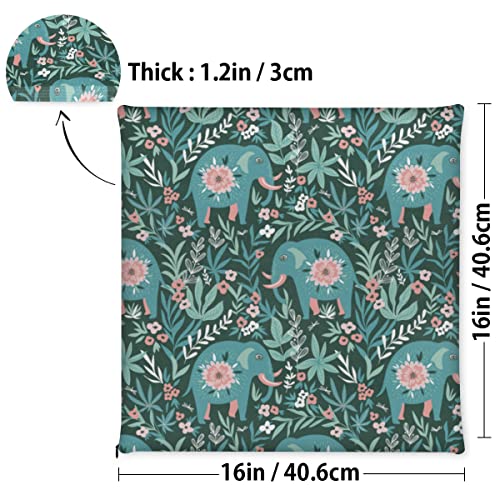 Gemefv Cartoon Elephant Chair Cushion Pads,Flower Seat Cushion For Dining Chairs Memory Foam Pads Kitchen Chair Cushions With Machine Washable Cover (Flannel, 16"×16") #TOP2