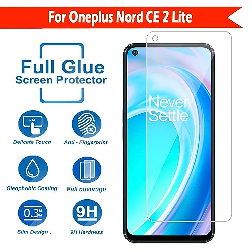 Image of Tempered Glass Screen Protector Compatible for OnePlus Nord CE 2 Lite 5G with Full Screen Coverage; Except Edges and Easy Installation Kit(Transparent), Pack of 1