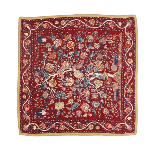 DANA XU 100% Mulberry Silk Fashion Scarf For Women 27×27 inches Medium Square Lightweight Hair Bandanas