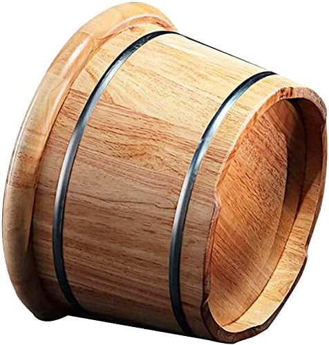 Wooden Foot Bath Barrel Feet Spa Bucket Foot Relaxing Bucket with Cover�?Spa Soaking (Color : B, Size : Height25cm)