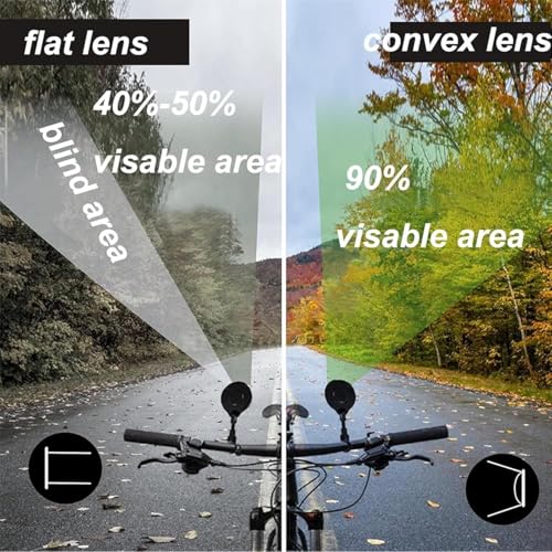 Image of KAIDAA Bicycle & Bike Rear View Mirror Set of 2 | 360 Adjustable Handlebar Convex Mirrors | Wide Angle Cycling Safety Mirror | Strong Protective Mold Body