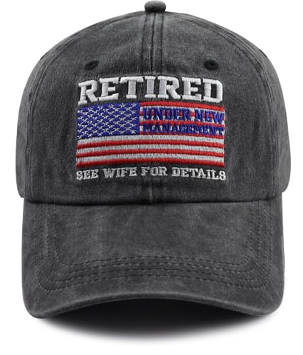 Retirement Gifts for Men Funny Retired Hat Retirement Decorations Baseball Cap Fathers Day Christmas Birthday Gifts for Husband Dad Papa Grandpa Black