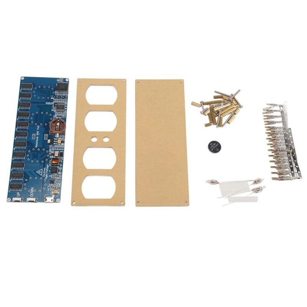 FUBESK DIY IN-12 Nixie Tube Clock PCB Kit for Digital Clock with 7-Color RGB Display, USB 5V Powered, No Tubes Included