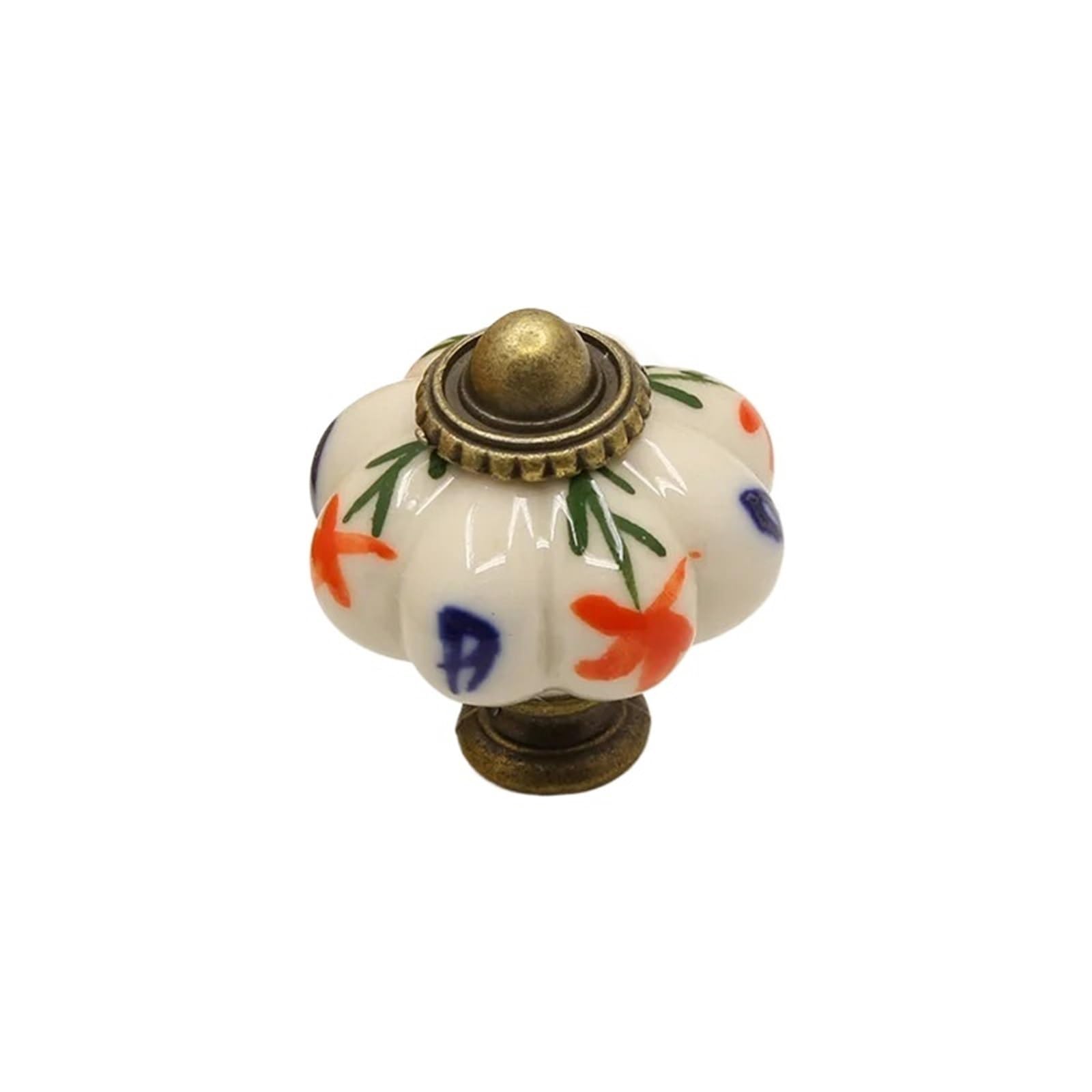 Wlihdb Color10 5Pairs Ceramic Pumpkin Pull Hand-Painted Classic Handle Drawer Cupboard Closet Door Single Hole For Chest Of Drawer(Color10)