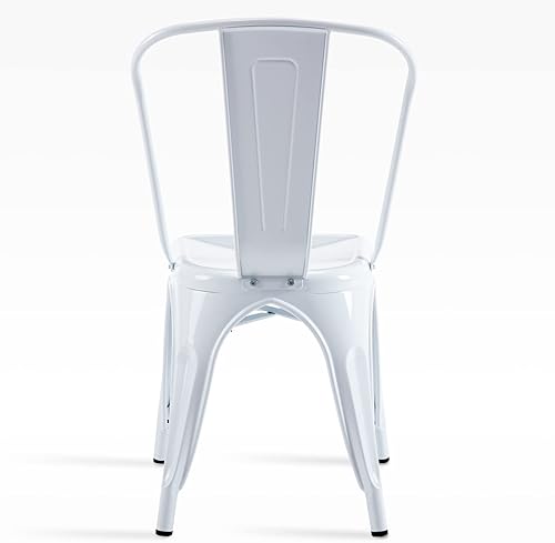 Miniatura 8 de MFD Living Silla de comedor de metal de 18 pulgadas silla de patio para interiores y exteriores con sin óxido silla apilable para restaurante