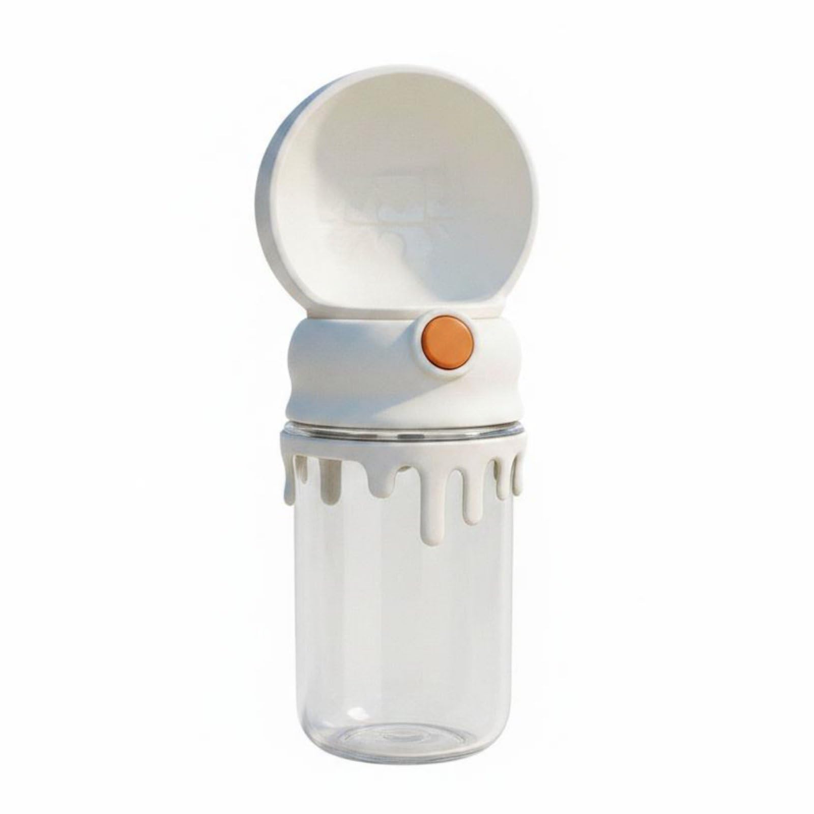 Bottiglia Acqua Cane Portatile Leggero Borraccia Cane con Tracolla per Uscita, All'aperto, Bianco, Base
