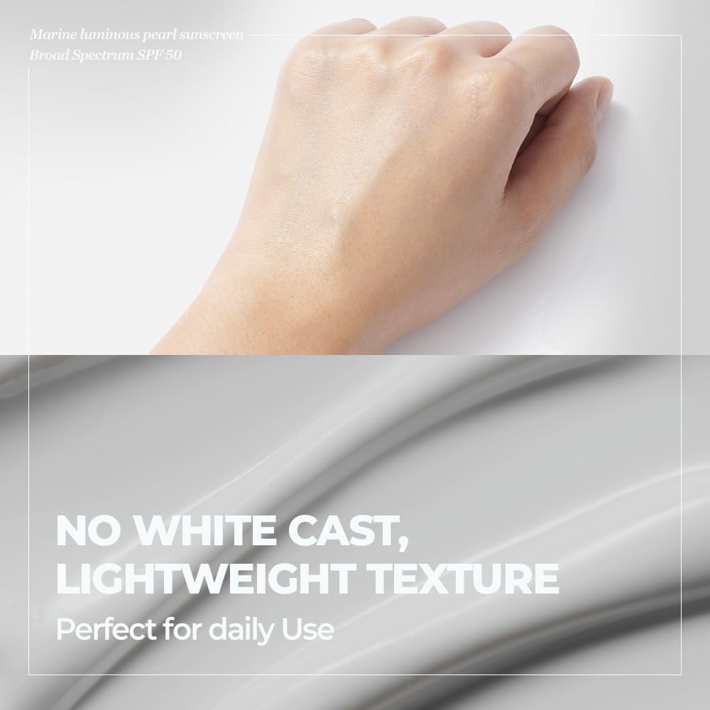 JMsolution Marine Luminous Pearl Sunscreen SPF50 Broad Spectrum UV Protection, Moisturizing & Lightweight, No White Cast, 1.69 fl oz - Image 2