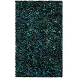 SAFAVIEH Rio Shag Collection 4' x 6' Green/Multi SG951A Handmade Decorative 3.5-inch Extra Thick Are