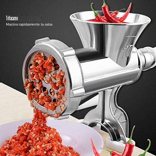 Tritacarne Manuale in Acciaio Inox, Multifunzione con Tubo di Riempimento per Salsicce, per Uso Domestico e Commerciale