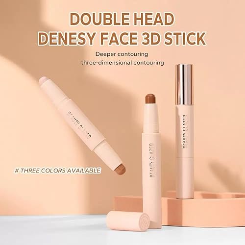 Double head contour stick, Highlight & Contour Bronzer Stick, durable and waterproof contour stick set, facial makeup contour face cream (03#Bronzer contour and glow sticks)(01#Bronzer contour and glow sticks,0.04 Ounce (Pack of 1))