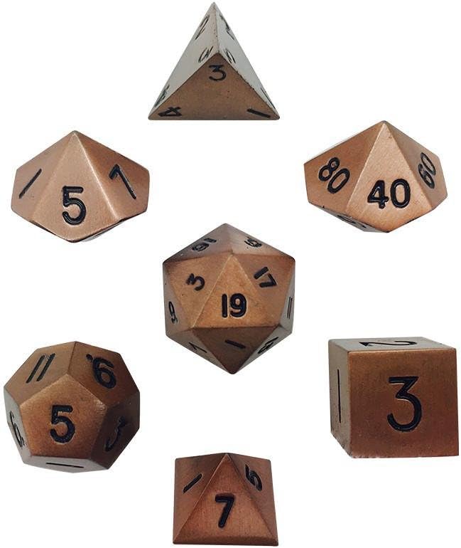 Gnomish Copper - 7 Piece Metal D&D & RPGs Dice Set – Norse Foundry