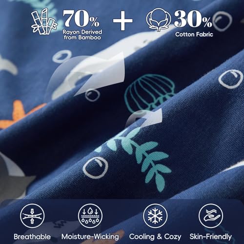 Image of PHF 2 Pack Baby Wearable Blanket 6-12 Months, Rayon Derived from Bamboo, Ultra Soft TOG 0.5 Baby Wearable Blankets with 2-Way Zipper, Medium Size, Shark