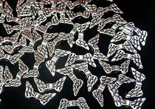 50 Engelsflügel Metallperlen Flügel 14x6mm Schutzengel Farbe...