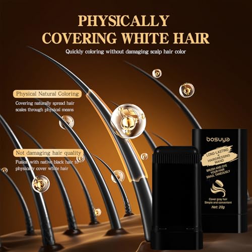 Image of 3 Pack Instant Root Touch-Up Stick(Black+Coffee+Brownish Black): 2-in-1 Temporary Hair Color Comb Set for Gray Coverage, Washable in One Shampoo & Gentle