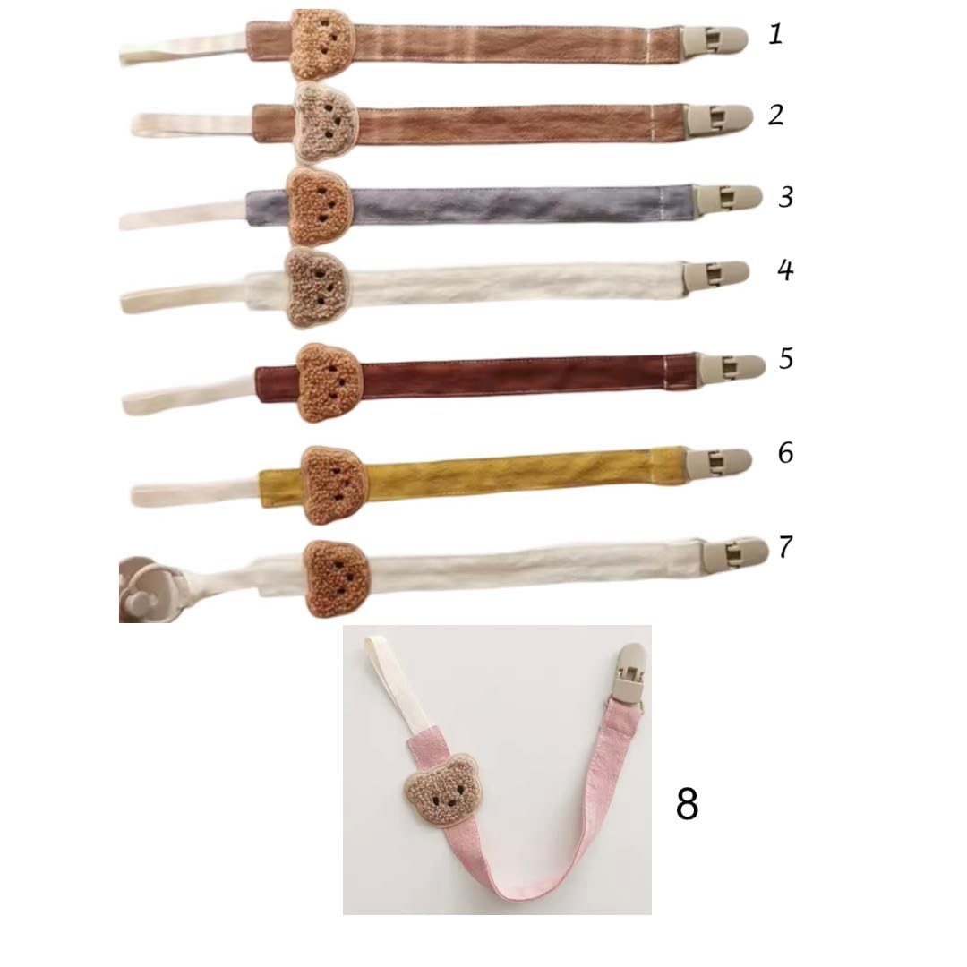 attache tétine personnalisé prénom fille garçon- en gaze de coton bio- avec doudou teddy - plusieurs coloris au choix