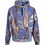 Colucci Carlo Essential Signature - Sudadera con capucha, azul y naranja, M