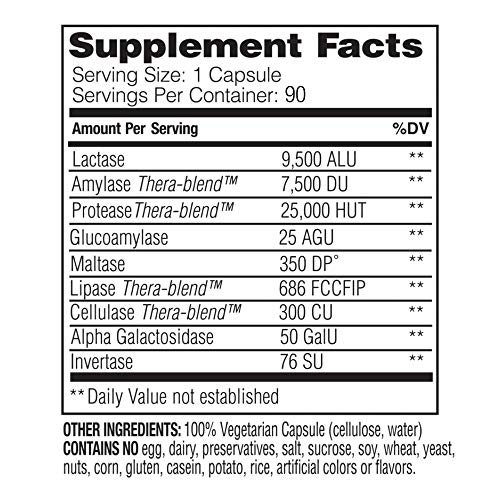 Enzymedica Lacto, Maximum Strength Formula For Dairy Intolerance, With Enzymes Lactase And Protease, Relieves Digestive Discomfort, 90 Capsules (90 Servings) #TOP1