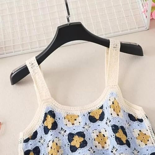 Image of NAIADES Women's Handmade Crochet Crop Top, Sleeveless Top for Women,Comfortable Fit