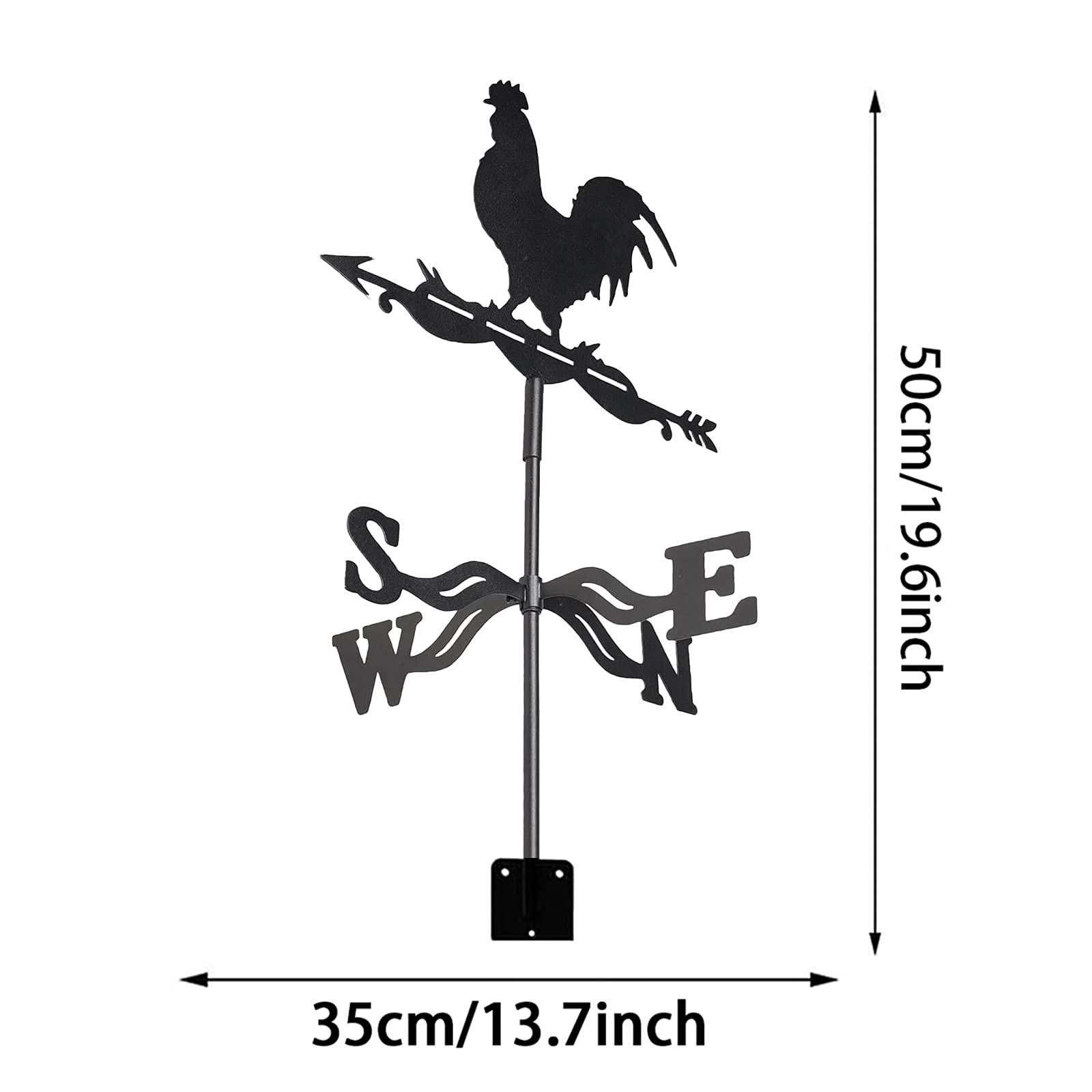 DEAVER Girouette sur Piquet de Jardin avec Ornement de Coq, indicateur de Direction du Vent pour décoration de Patio, Cour, Utilisation Facile – Coq