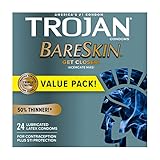 TROJAN Bareskin Thin Premium Lubricated Condoms - 24 Count