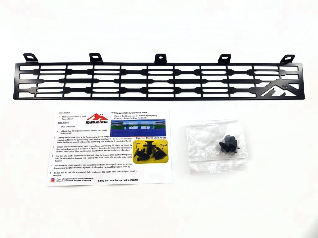 Mod Slots Edition Powder Coated Black Bumper Grille Insert Fits 2019-2023 Ford Ranger M2M #200-20-1