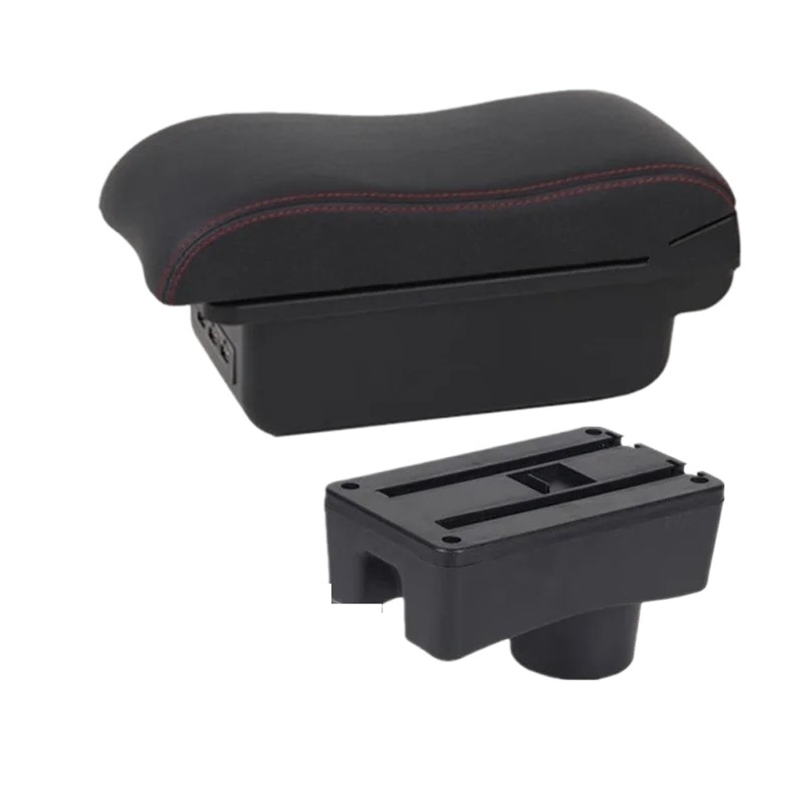 AWGNTQQ Car Armrests For Toyota For Aygo X Car Armrest Box Storage Interior Dedicated Retrofit Parts Accessories(B2 red line 3USB)