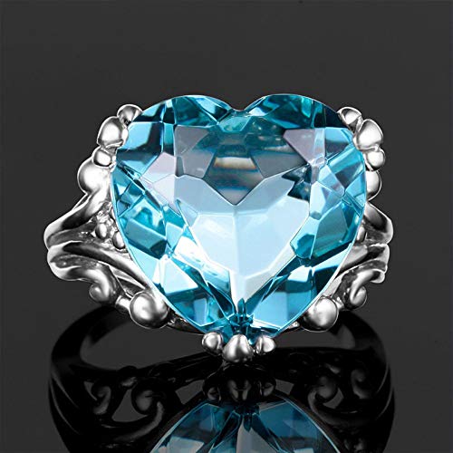 Bague en topaze bleu 3 carats et argent 925 de haute joaillerie pour femme