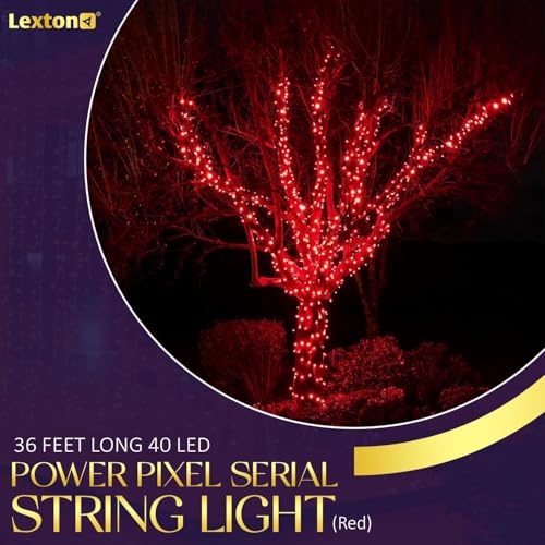 Image of Lexton 40 LED Power Pixel Serial String /Fairy Light | Plug Sourced | Suitable for Home & Outdoor Decoration, Diwali, Christmas, Ramadan, Wedding, Party, Festival (Pack of 10, Red)