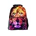 Produktbild Somvierxzb Lion Muster Universal-Art-Karikatur Schulranzen Schulranzen Studententasche Dreidimensionale Cartoon Schoolbag Computer-Schulranzen Rucksack Grund