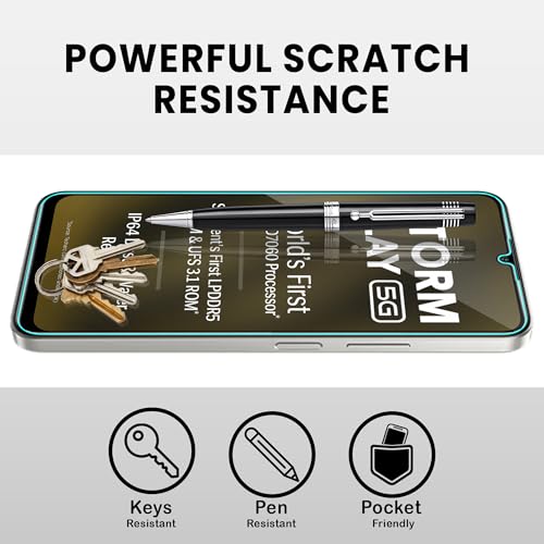 Image of ArmourPro Military Grade Gorilla Tempered Glass Screen Protector Compatible For Lava Storm Play (6.75 Inch) With Easy Installation Kit| Edge To Edge Coverage |Black