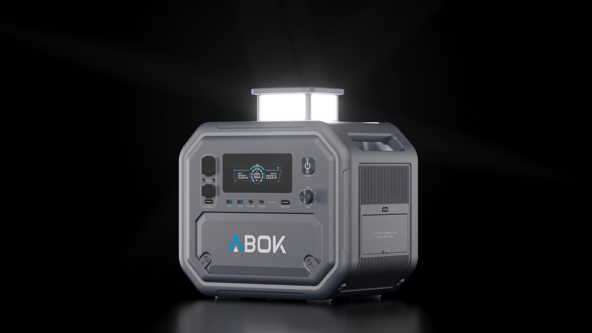 ABOK ARK2800 Station d'alimentation 2160 Wh LiFePO4, générateur solaire 2800 W, double entrée solaire 1200 W, stockage d'énergie portable avec application et onduleur pour camping, balcon