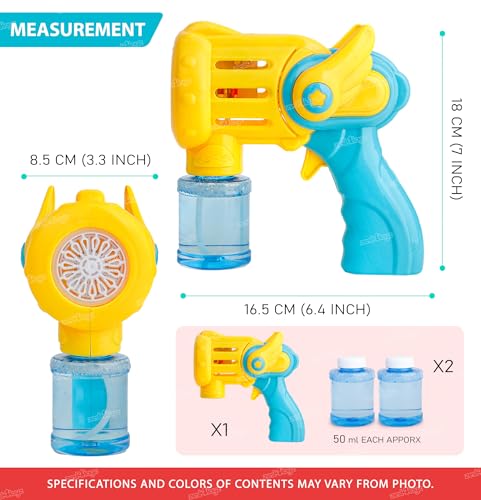 Image of Zest 4 Toyz Bubble Gun for Kids 15 Hole Electric Bubble Machine with Bright Light 2 Bubble Bottles and Rechargeable Battery Leak Proof Indoor Outdoor Fun Toy - Multicolor