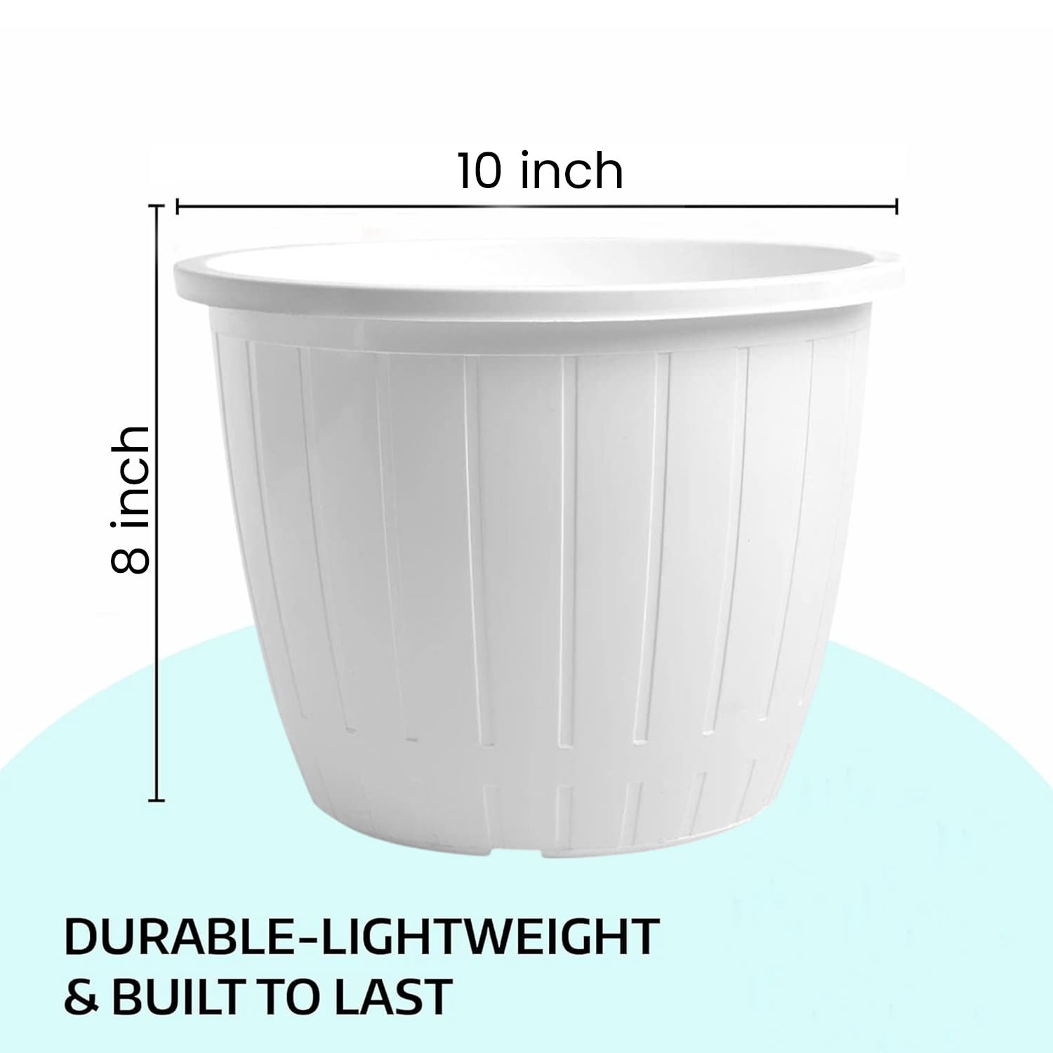 White Flower Pots - 6 Pack for Gardening -9 White Flower Pots - 6 Pack for Gardening -9
