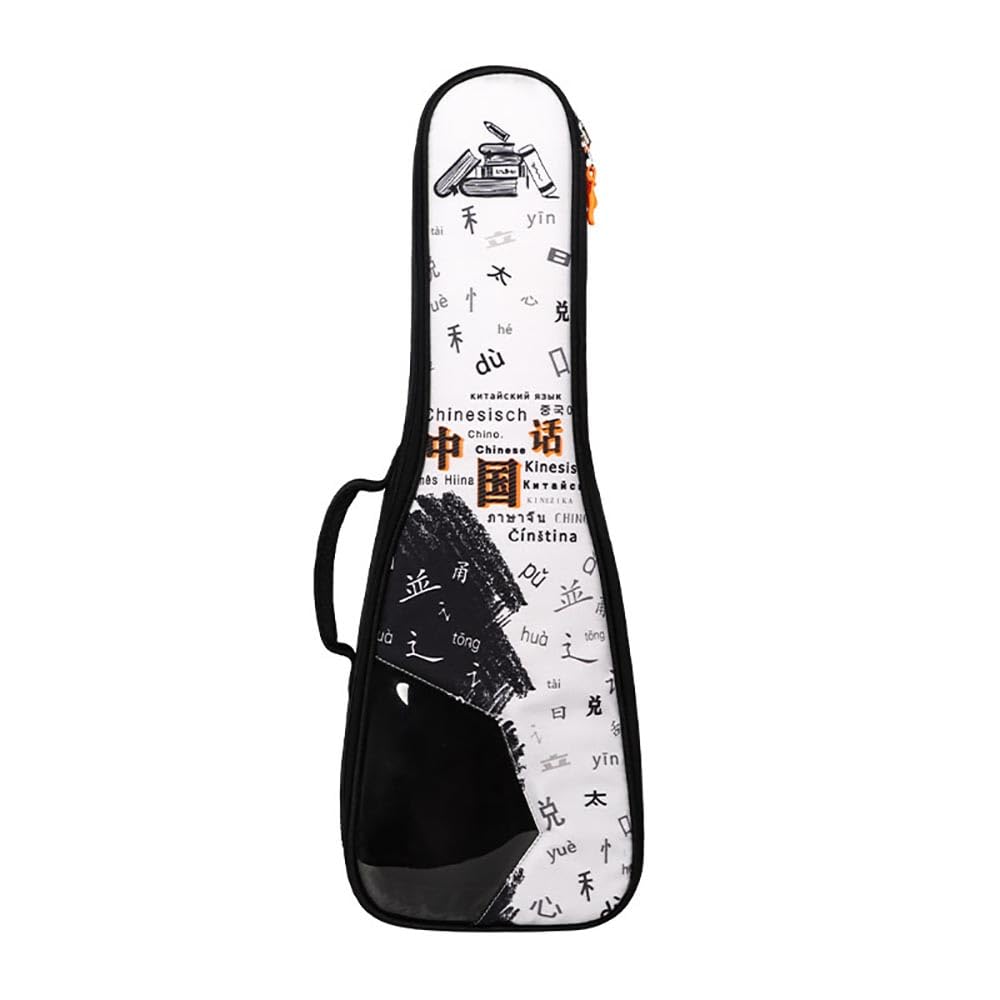 Custodia per ukulele da 61 cm, semitrasparente, con motivo graffiti personalizzati, custodia per ukulele da concerto, borsa per chitarra a 4 corde (A)