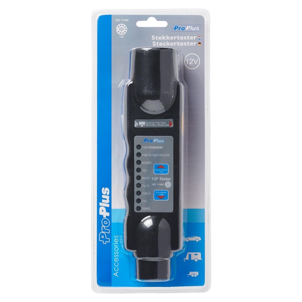 ProPlus Comprobador de enchufes remolques con 13 Polos 343543, 12 V