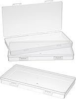 Vista 1 de 3pcs Mini Plastic Storage Box with Hinged Lid, 6.5x3.3in Clear Rectangle Dustproof Organizer Case Small Clear Plastic Storage Containers Box for
