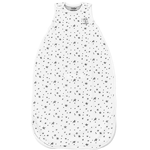 Image of Woolino 4 Season Ultimate Baby Sleeping Bag - Merino Wool and Organic Cotton - Universal Size Adjustable Sleep Sack for Baby - Two-Way Zipper Sleeping Bag (2-24 Months) - Stars White