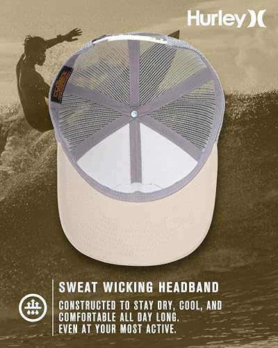 Image of Hurley Mens Hat Beach Break Trucker Water Resistant Baseball Cap | Durable Nylon Ripstop Withstands Sun, Salt and Surf, Adjustable Closure Delivers a Custom Fit for Waves or Streets