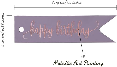 Miniatura 56 de Etiquetas de papel para colgar con texto en inglés «Happy Birthday», 100 unidades Azul,Aqua Blue,Negro -,azul, cerceta (Dark Teal Blue),Rosa