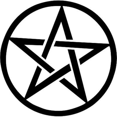 CHSLO Pegatinas para Coches 11cm * 11cm Pentagram Star Symbolic Fashion Vinyl Calcomanía Motocicleta Coche Pegatina Negro/Plata