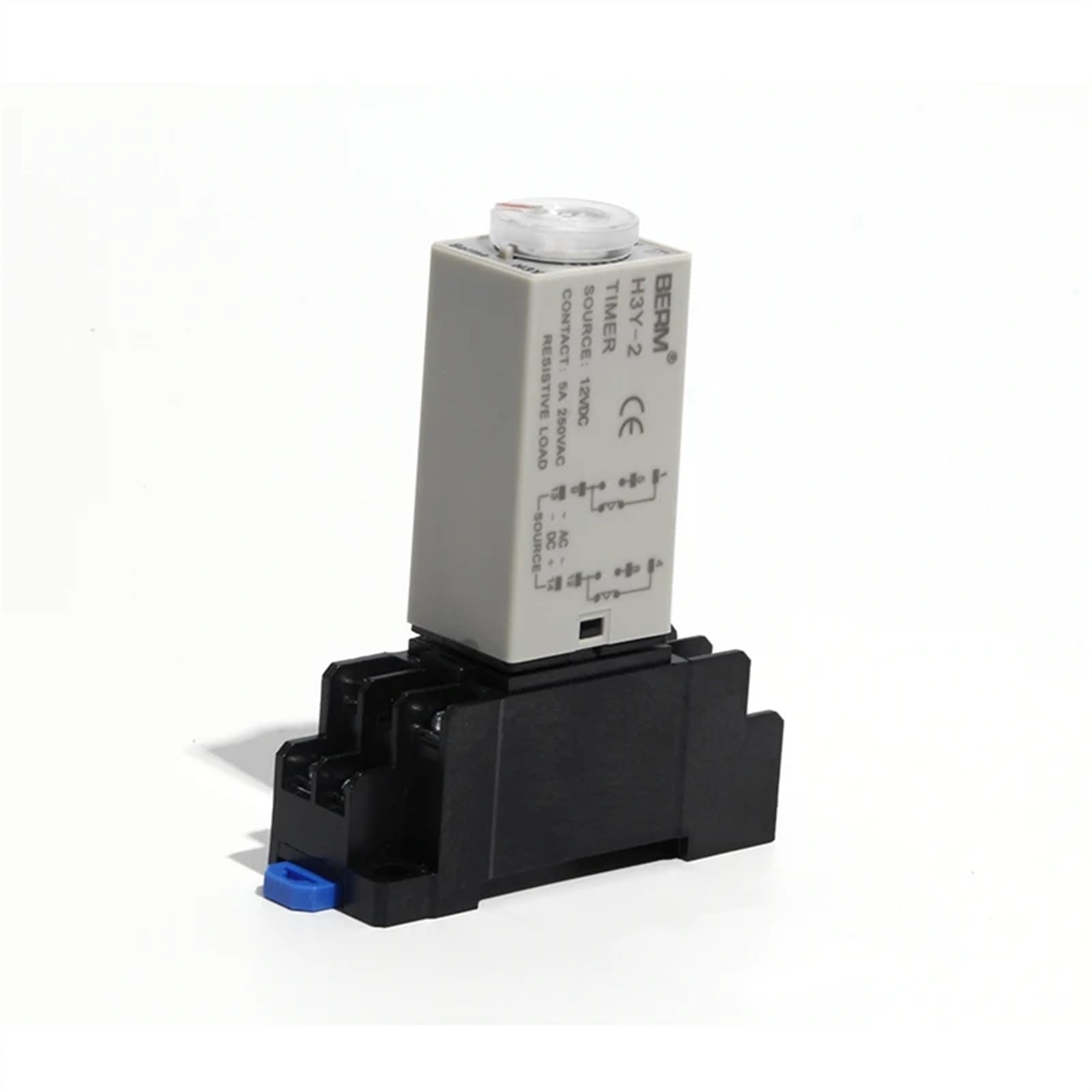 Relé de tiempo DC24V modelo H3Y-2 temporizador de retardo de apagado con base 6/10/30/60 minutos conjunto de 8 pines relé temporizador de rango con enchufe(Size:6Minutes)