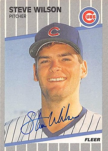 Sports Memorabilia Autograph Warehouse 248860 Steve Wilson Autographed Baseball Card - Chicago Cubs 1989 Fleer - No. U82
