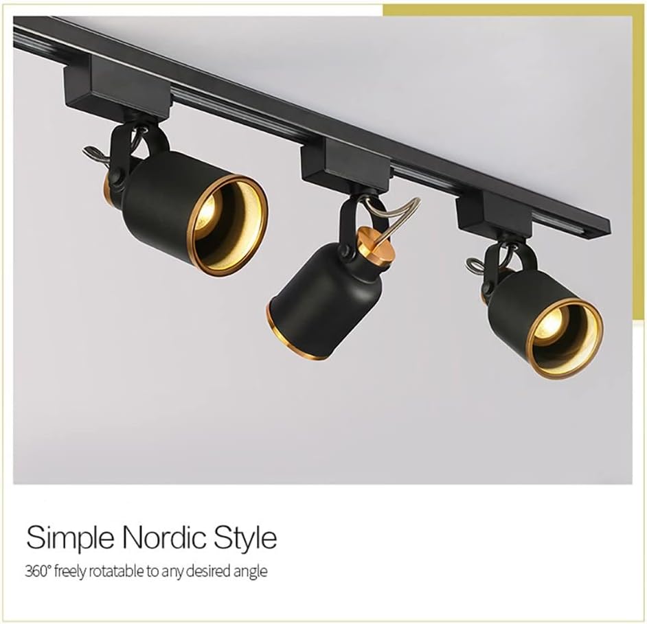 Wall Lamp, Led Track Light Aluminum Ceiling Rail Track Lighting Spot Rail Spotlights Painting Display Ac90 260V 7W, Wall Lighting,Black 7w Warm White