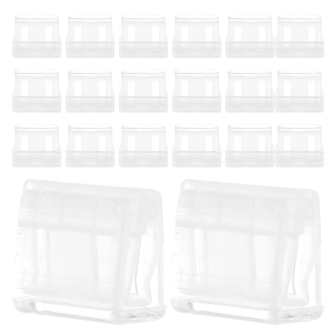 CLISPEED 20Pcs Transparent Push Clips for Paper Document Organizing Small Clear Binder Clips for Office School Home File Folder and Memo Storage