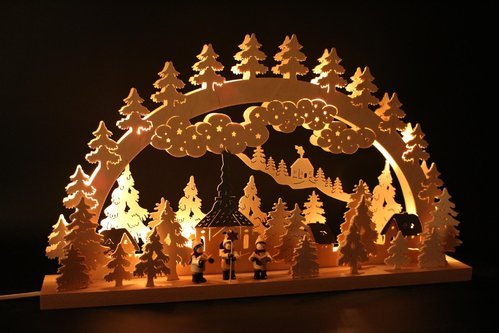 SchwibboLa Original Erzgebirgischer Marken Schwibbogen Lichterbogen 60...