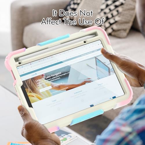 Antichoc iPad mini 7 coque robuste anti-chute avec bandoulière rose