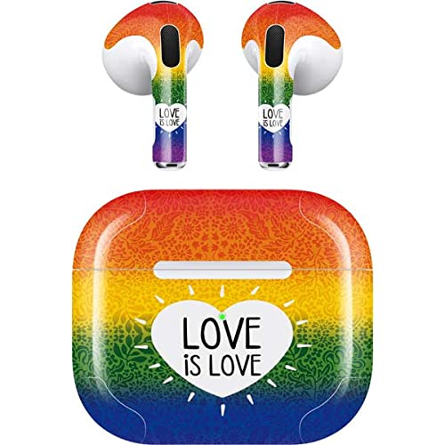 Skinit Decal Audio Skin Compatible with Apple AirPods (3rd Gen, 2021) - Skinit Originally Designed Love is Love Rainbow Design