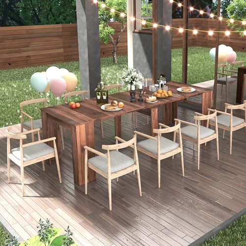 Extendable Dining Table for 2-12, 20"-118" Large Dining Table, Mid Century Modern Farmhouse Console Tables, Wood Foldable Kitchen Tables for Entryway, Dining Room, Living Room, Kitchen, Space Saving
